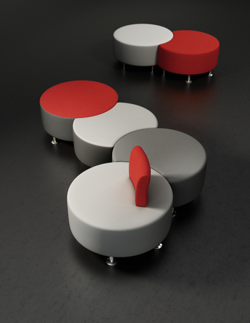 Photo of clara-circular-modular-seating-by-logiflex gallery image 1. Gallery 4. Details at Oburo, your expert in office, medical clinic and classroom furniture in Montreal.