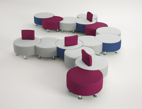 Photo of Clara Circular Modular Seating by Logiflex, vue 2, available at Oburo in Montreal