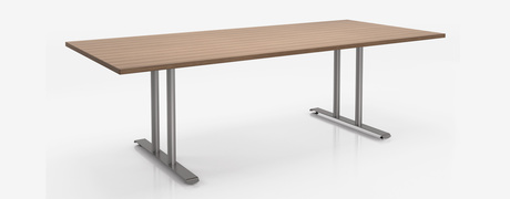 Photo of Manhattan - Double Column T Base Table, vue 1, available at Oburo in Montreal