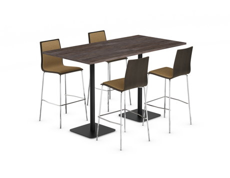 Photo of Lennox Table with Square Base and Rounded Corners by Logiflex, vue 2, available at Oburo in Montreal