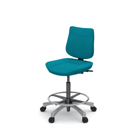 Photo of Ergonomic stool with low backrest and a foot ring by Bouty, vue 1, available at Oburo in Montreal