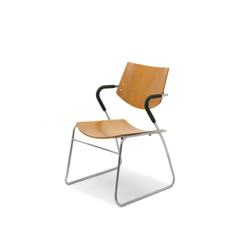 Photo of Stackable chair with armrests by Bouty, vue 1, available at Oburo in Montreal