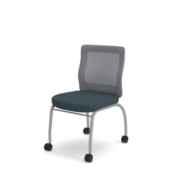 Photo of Multi-purpose chair with a low backrest and a four-leg frame with casters by ADI, vue 1, available at Oburo in Montreal