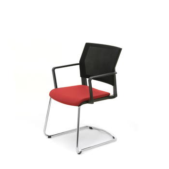 Photo of Multi-purpose chair with mesh backrest and cantilever frame by Bouty, vue 1, available at Oburo in Montreal