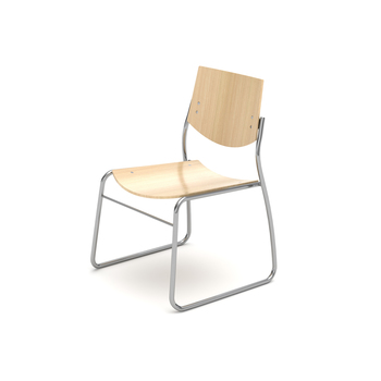 Photo of Chair 1640C with a straightened backrest angle by Bouty, vue 1, available at Oburo in Montreal