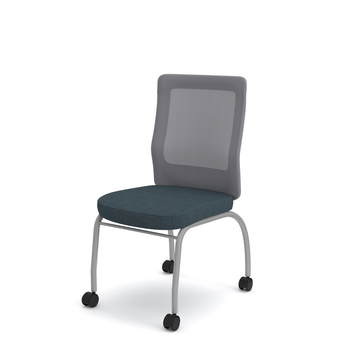 Multi-purpose chair with a medium backrest and a four-leg frame with ...