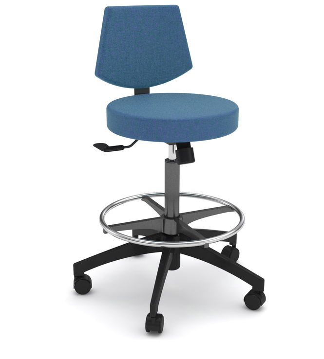 Photo of Compact stool with regular backrest and a foot ring by Bouty, vue 1, available at Oburo in Montreal