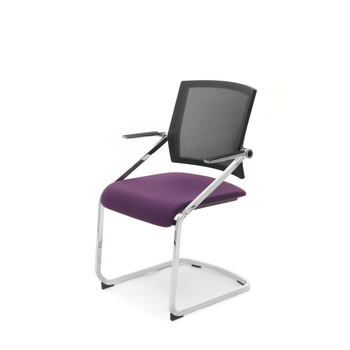 Photo of Multi-purpose chair with mesh backrest and a cantilever frame by Bouty, vue 1, available at Oburo in Montreal