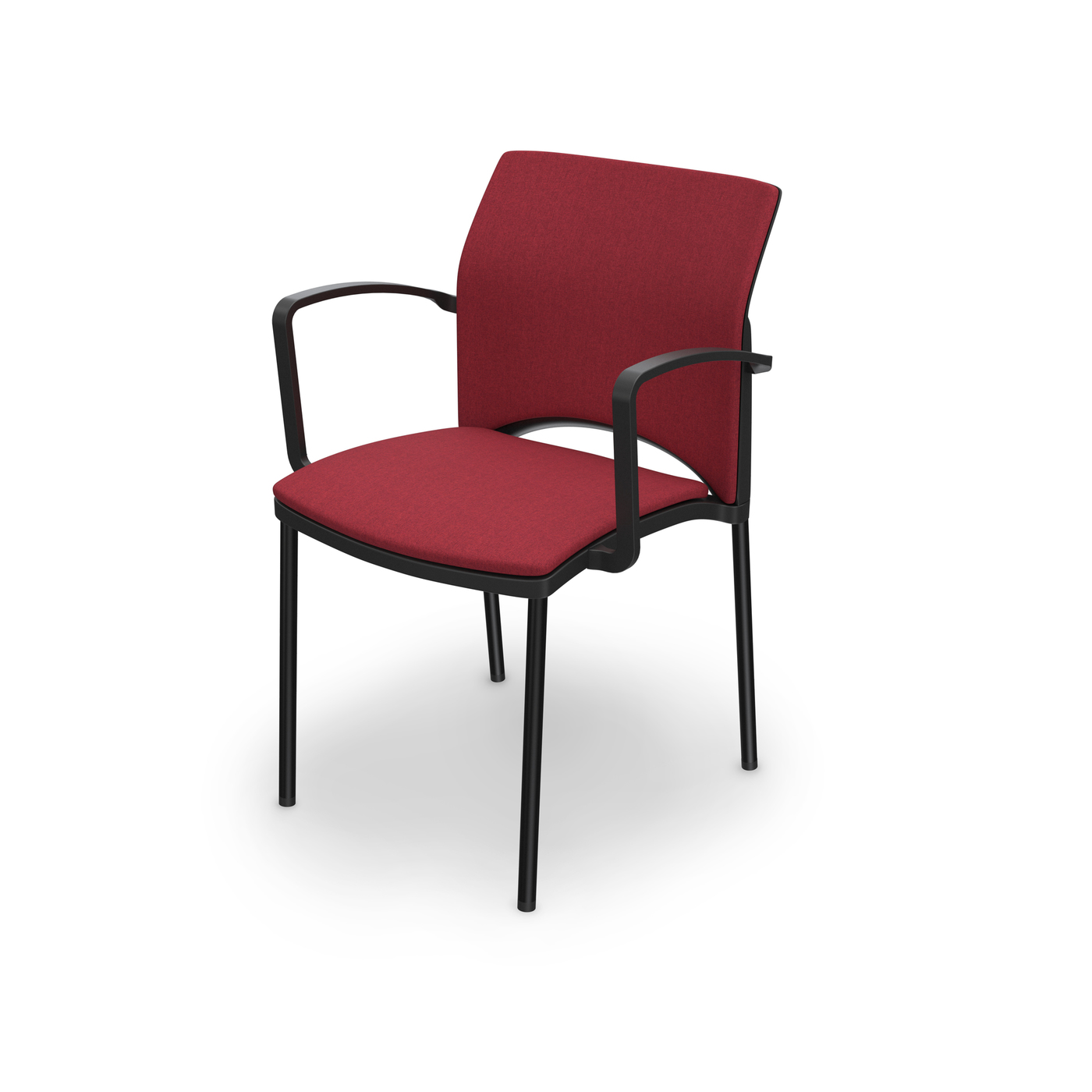 Stackable multi-purpose chair with a four-leg frame and upholstered ...