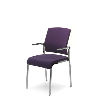 Photo of Multi-purpose chair with upholstered backrest and a four-leg frame by Bouty, vue 1, available at Oburo in Montreal