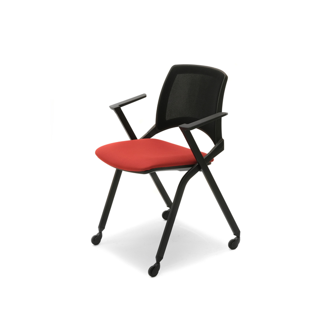 Photo of Stackable and nestable four-leg frame chair by Bouty, vue 1, available at Oburo in Montreal