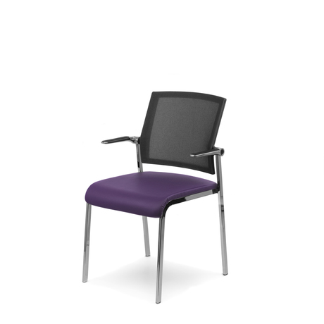 Photo of Multi-purpose chair with mesh backrest and a four-leg frame by Bouty, vue 1, available at Oburo in Montreal