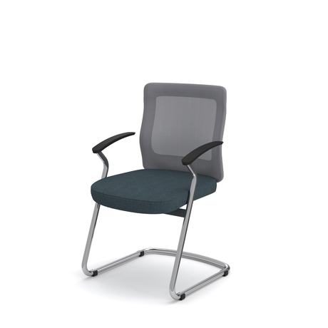 Photo of Multi-purpose chair with a low backrest, armrests and a cantilever frame by ADI, vue 1, available at Oburo in Montreal