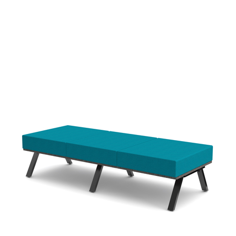 Photo of 3-seat bench, edge with matching upholstered edge by ADI, vue 1, available at Oburo in Montreal