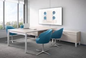 Photo of Bridges II Single Line Workstations - Rectangular Leg by Global, vue 5, available at Oburo in Montreal
