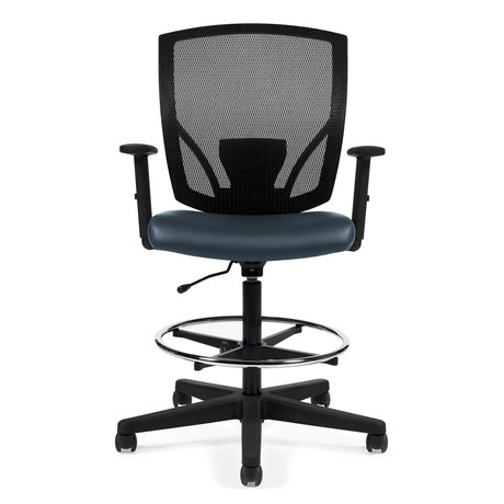 Photo of ibex-upholstered-seat-mesh-back-drafting-task-chair-with-arms gallery image 3. Gallery 4. Details at Oburo, your expert in office, medical clinic and classroom furniture in Montreal.