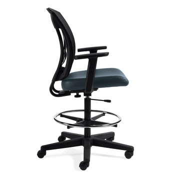 Photo of ibex-upholstered-seat-mesh-back-drafting-task-chair-with-arms gallery image 1. Gallery 6. Details at Oburo, your expert in office, medical clinic and classroom furniture in Montreal.