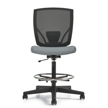 Photo of ibex-upholstered-seat-mesh-back-armless-drafting-task-chair gallery image 3. Gallery 4. Details at Oburo, your expert in office, medical clinic and classroom furniture in Montreal.