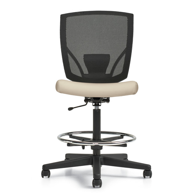 Photo of Ibex | Upholstered Seat & Mesh Back Armless Drafting Task Chair, vue 1, available at Oburo in Montreal