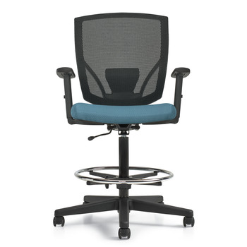 Photo of Ibex | Upholstered Seat & Mesh Back Drafting Task Chair with Arms, vue 1, available at Oburo in Montreal