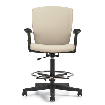 Photo of Ibex | Upholstered Seat & Back Drafting Chair with Arms, vue 1, available at Oburo in Montreal