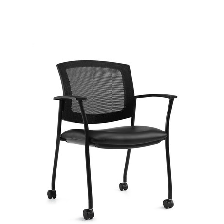 Photo of ibex-upholstered-seat-mesh-back-guest-chair-on-casters gallery image 2. Gallery 5. Details at Oburo, your expert in office, medical clinic and classroom furniture in Montreal.