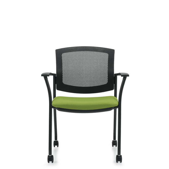 Photo of Ibex | Upholstered Seat & Mesh Back Guest Chair on Casters, vue 1, available at Oburo in Montreal