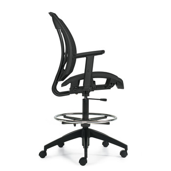 Photo of ibex-mesh-seat-back-drafting-chair gallery image 1. Gallery 3. Details at Oburo, your expert in office, medical clinic and classroom furniture in Montreal.