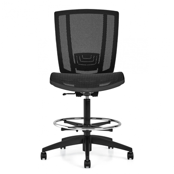 Photo of Avro | Mesh Seat & Back Armless Drafting Stool, vue 1, available at Oburo in Montreal