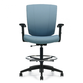 Photo of Avro | Upholstered Seat & Back Drafting Stool with Arms, vue 1, available at Oburo in Montreal