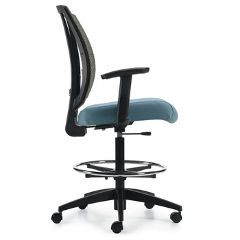 Photo of avro-upholstered-seat-mesh-back-drafting-stool-with-arms gallery image 10. Gallery 9. Details at Oburo, your expert in office, medical clinic and classroom furniture in Montreal.