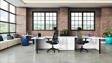 Photo of Zim | Grey High Back Weight Sensing Synchro-Tilter, vue 4, available at Oburo in Montreal