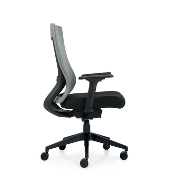 Photo of zim-grey-high-back-weight-sensing-synchro-tilter gallery image 6. Gallery 3. Details at Oburo, your expert in office, medical clinic and classroom furniture in Montreal.