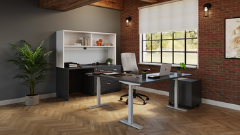 Photo of Zim | Grey High Back Weight Sensing Synchro-Tilter, vue 3, available at Oburo in Montreal