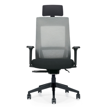 Photo of zim-grey-high-back-weight-sensing-synchro-tilter gallery image 4. Gallery 5. Details at Oburo, your expert in office, medical clinic and classroom furniture in Montreal.