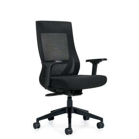 Photo of zim-black-high-back-weight-sensing-synchro-tilter gallery image 6. Gallery 2. Details at Oburo, your expert in office, medical clinic and classroom furniture in Montreal.