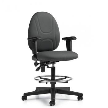 Photo of beta-posture-task-drafting-stool-with-arms gallery image 2. Gallery 2. Details at Oburo, your expert in office, medical clinic and classroom furniture in Montreal.