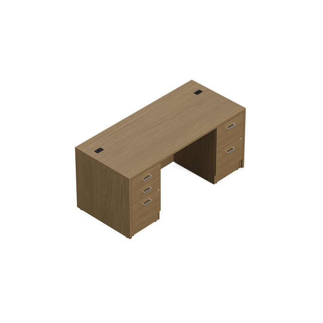 Photo de Newland | Bureau à deux caissons - 66 po L x 30 po P, vue 1, disponible chez Oburo à Montréal