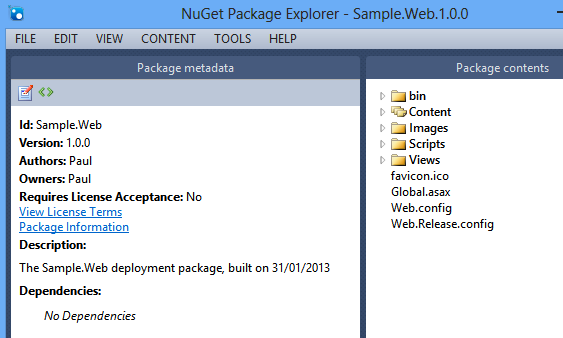 ASP.NET package ASP.NET package