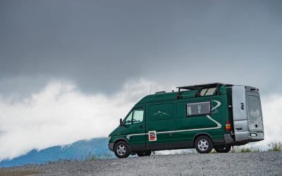 RV camping in the rain