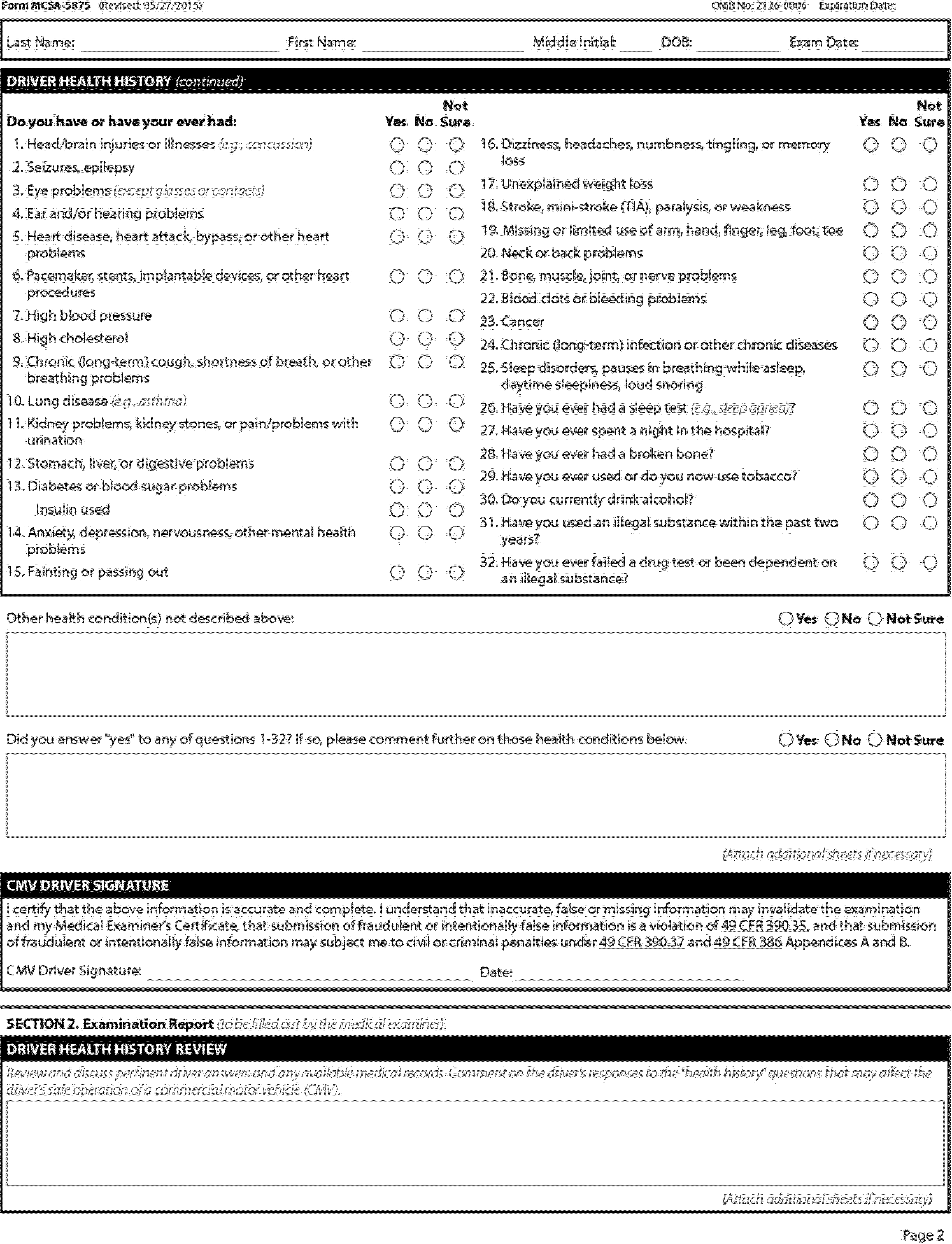Federal Register Medical Examiner s Certification Integration 