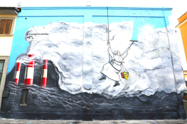 Stamp of approval: Street artist showcasing pope's message via art | News, Sports, Jobs - Vimarsana News