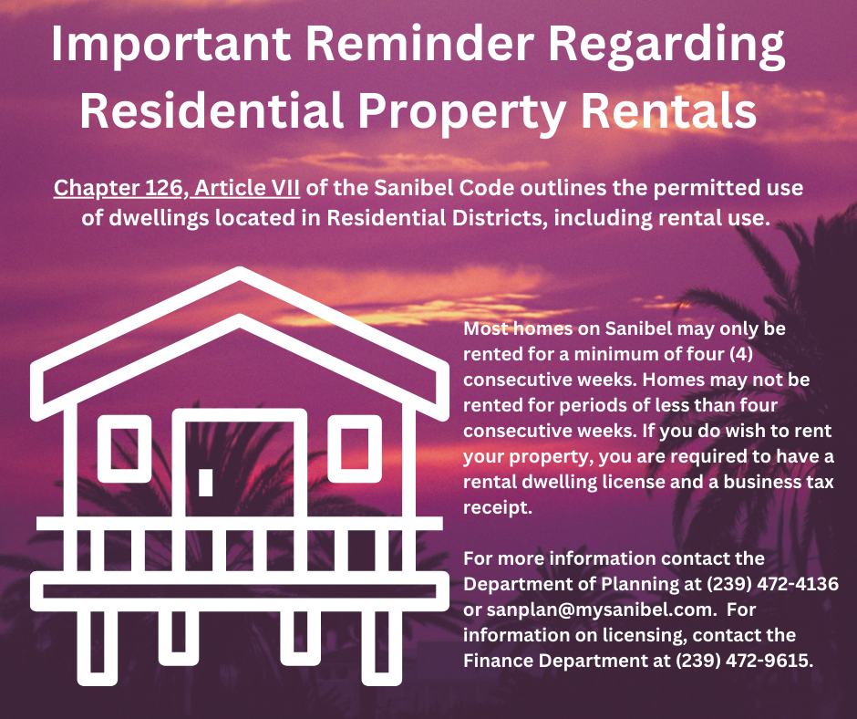Reminder on residential property rentals | News, Sports, Jobs - SANIBEL-CAPTIVA - Island Reporter, Islander and Current - Vimarsana News