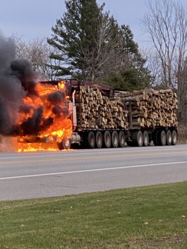 Logging truck destroyed when engine catches fire near Hyde | News, Sports, Jobs - Vimarsana News