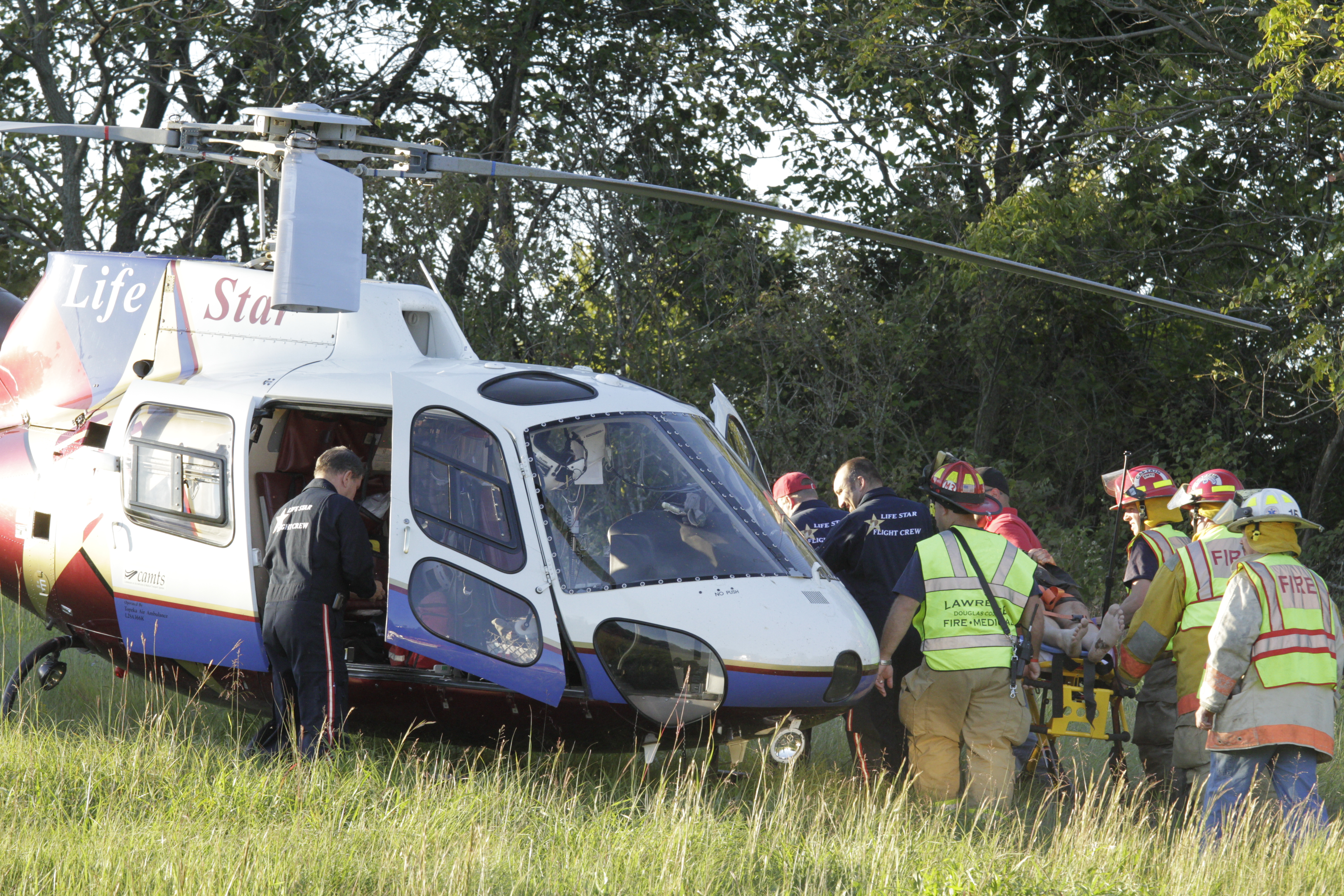 One person transported via LifeStar helicopter after rollover accident