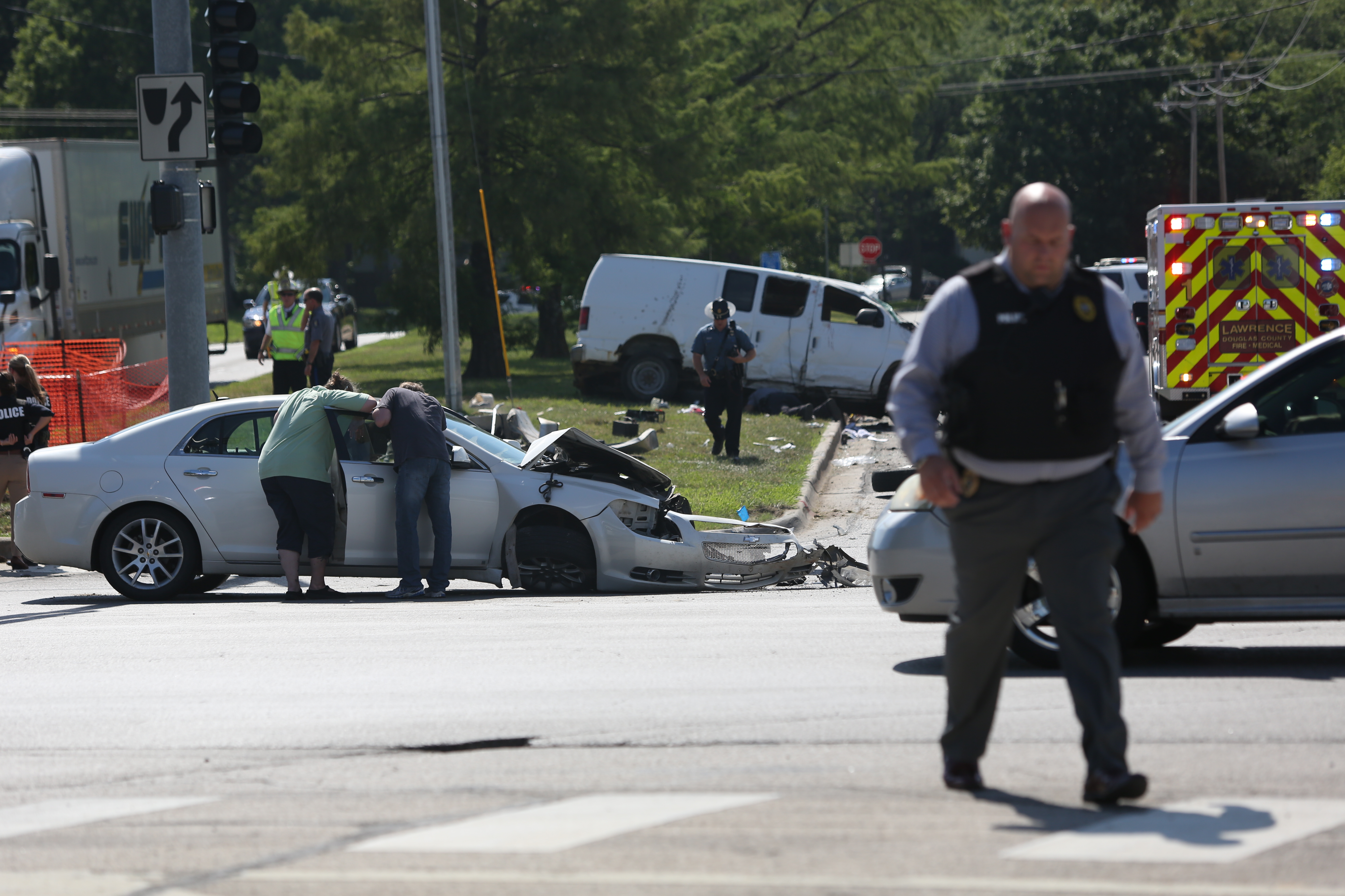 Four injured after Lawrence police chase leads to crash south of