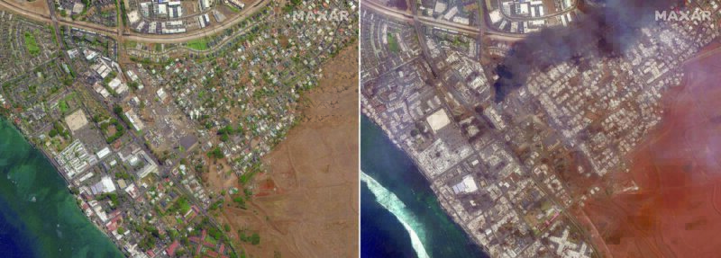 Satellite images show Lahaina devastation in stark contrast | News, Sports, Jobs - Vimarsana News