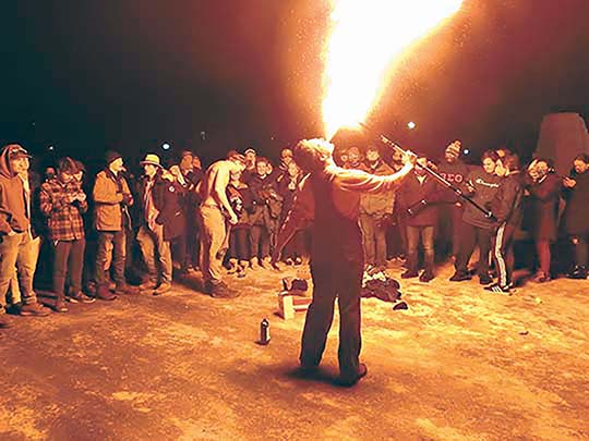 Lighting up the Winter Carnival night