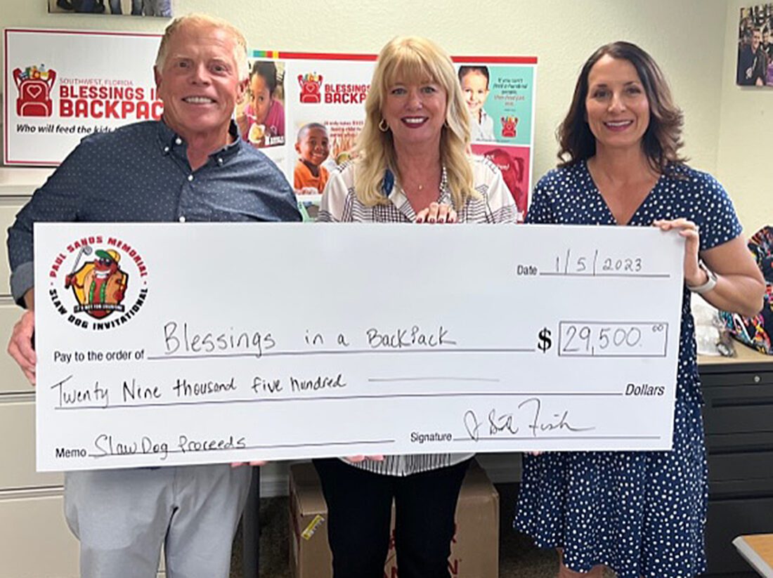 Scott Fischer Charities presents $29,500 to Blessings in a Backpack of Southwest Florida to feed local children | News, Sports, Jobs - Vimarsana News