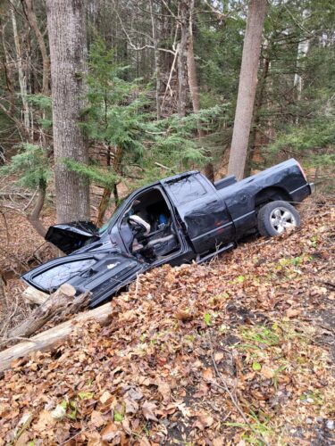 Two injured after striking tree on Route 287; vehicle overturns after striking embankment | News, Sports, Jobs - Vimarsana News